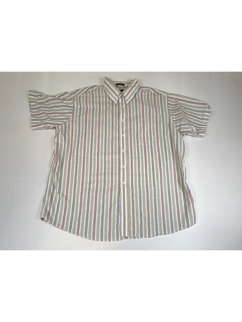 Croft & Barrow Men 18.5 Striped Button Down Shirt Made In USA Vintage 90s